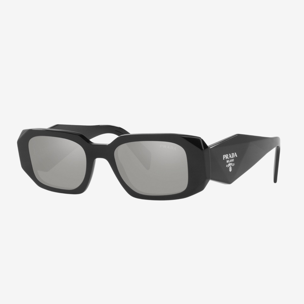 Prada PR17W 1AB2B0 49 Black Mirrored Sunglasses SPR17W